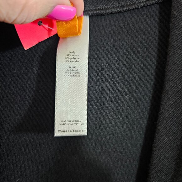 LUCY Black Open Front Athletic Sweatshirt Cardigan~Size  M - Picture 9 of 11